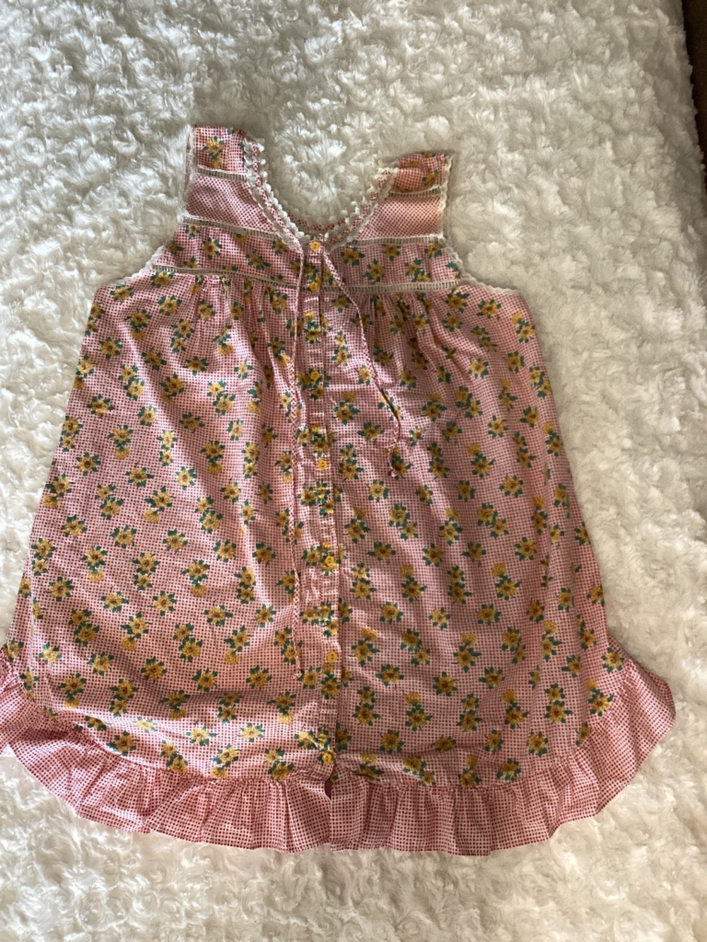 Moon Dance Sundress, Size L, sunflower and gingham check